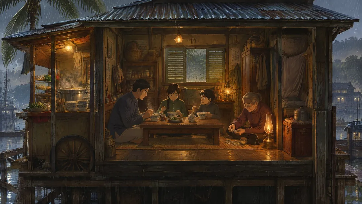 The Ko family at home in the early years