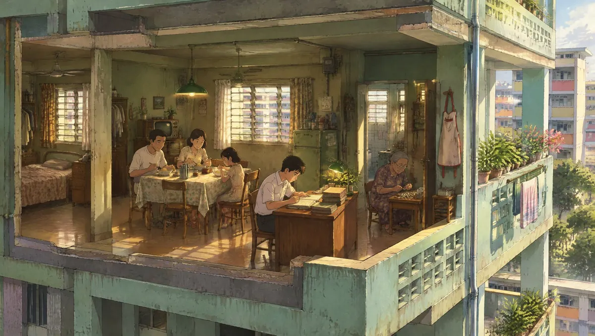 The Ko family at home in the middle years