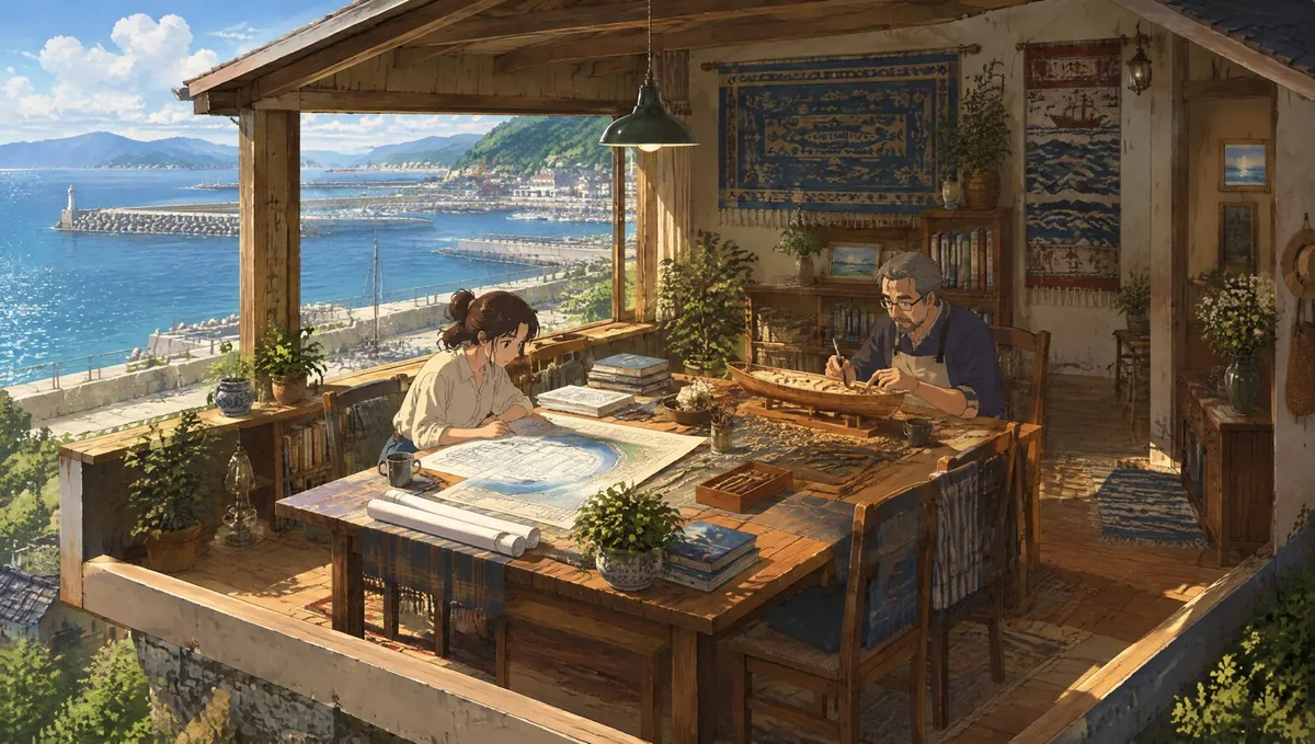 The Ombak family at home in the later years